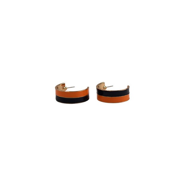 Auburn Hoop Earrings Orange Navy